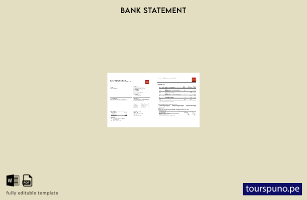 lista para imprimir plantilla de páginas de Word de extracto bancario de Wells F